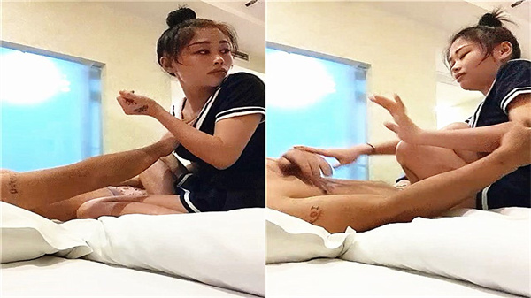 出差住酒店叫了按摩小妹还年轻不给碰只好硬来了